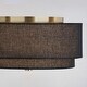 preview thumbnail 10 of 9, Burnaby Gold Brass Mid-Century Modern Semi Flush Mount Ceiling Light Black Linen Drum Shade