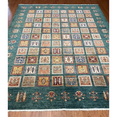 HERAT ORIENTAL Handmade Super Kazak Panel Wool Rug - 9'1" x 11'10"