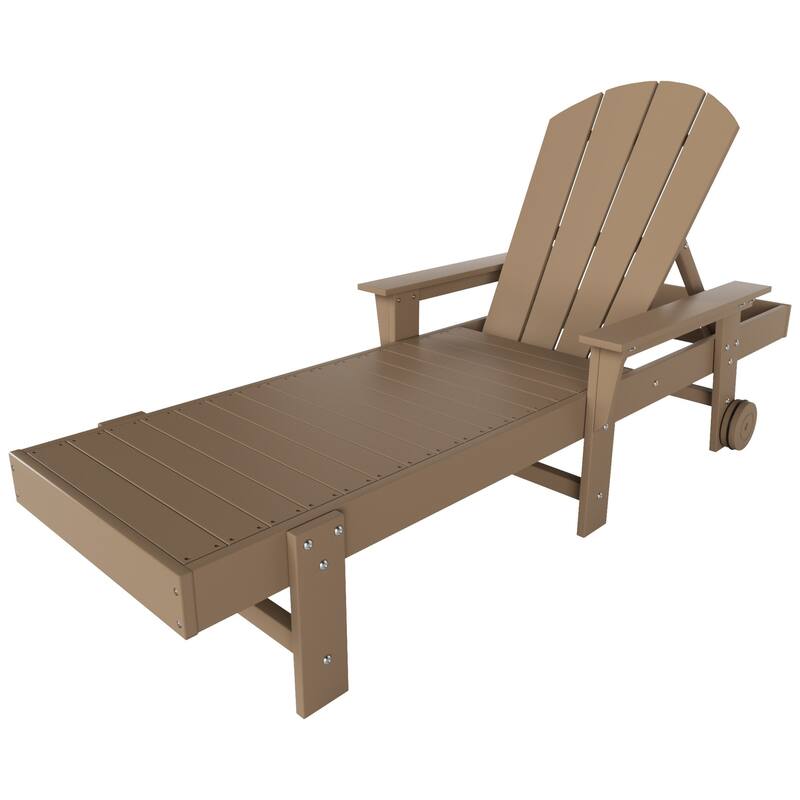 Polytrends Laguna Hdpe All Weather Outdoor Patio Pool Reclining Chaise Lounge With Arms And Wheels (Set Of 2)