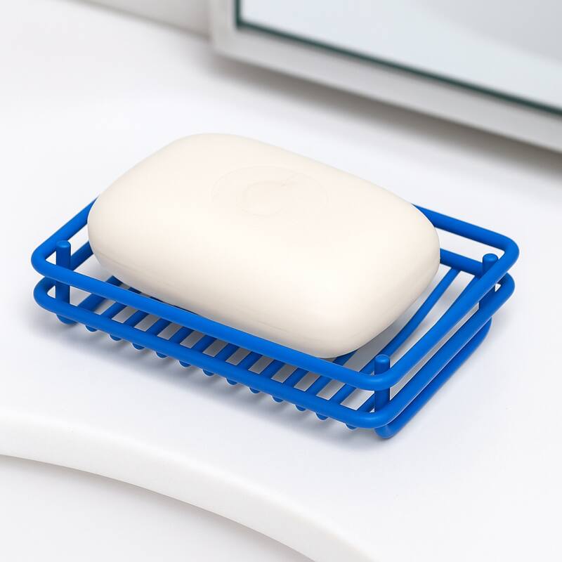 Creative Home Blue Powder Coated Metal Wire Soap Dish