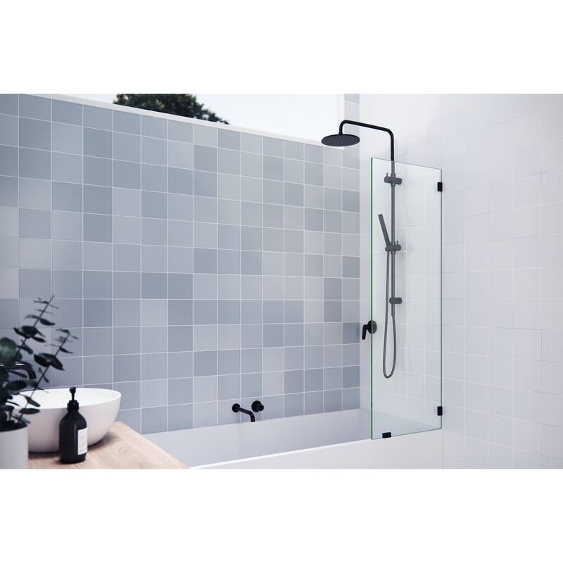 Glass Warehouse 58.25" x 20" Frameless Shower Bath Fixed Panel