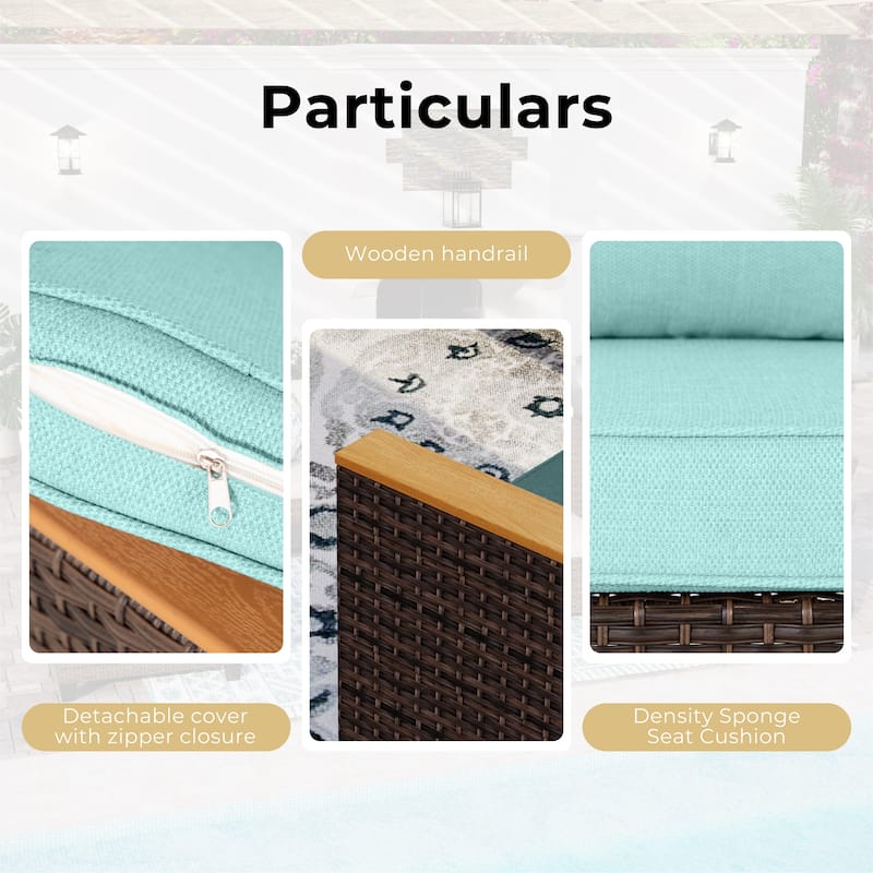 12-Seat Outdoor Wicker Half-Round Furniture Set, Half-Moon Sectional Sofa All Weather Curved Conversation Set