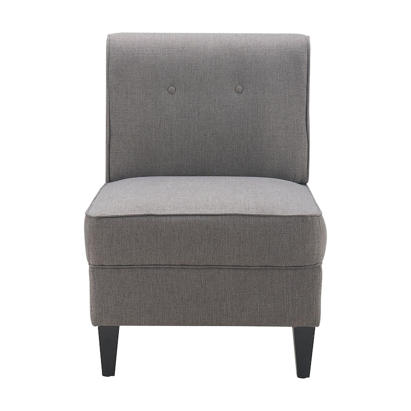 Serta Copenhagen Tufted Armless Accent Chair with Cushioned Seat and Padded Back, Slipper Chair, Compact Profile, Sleek Lines