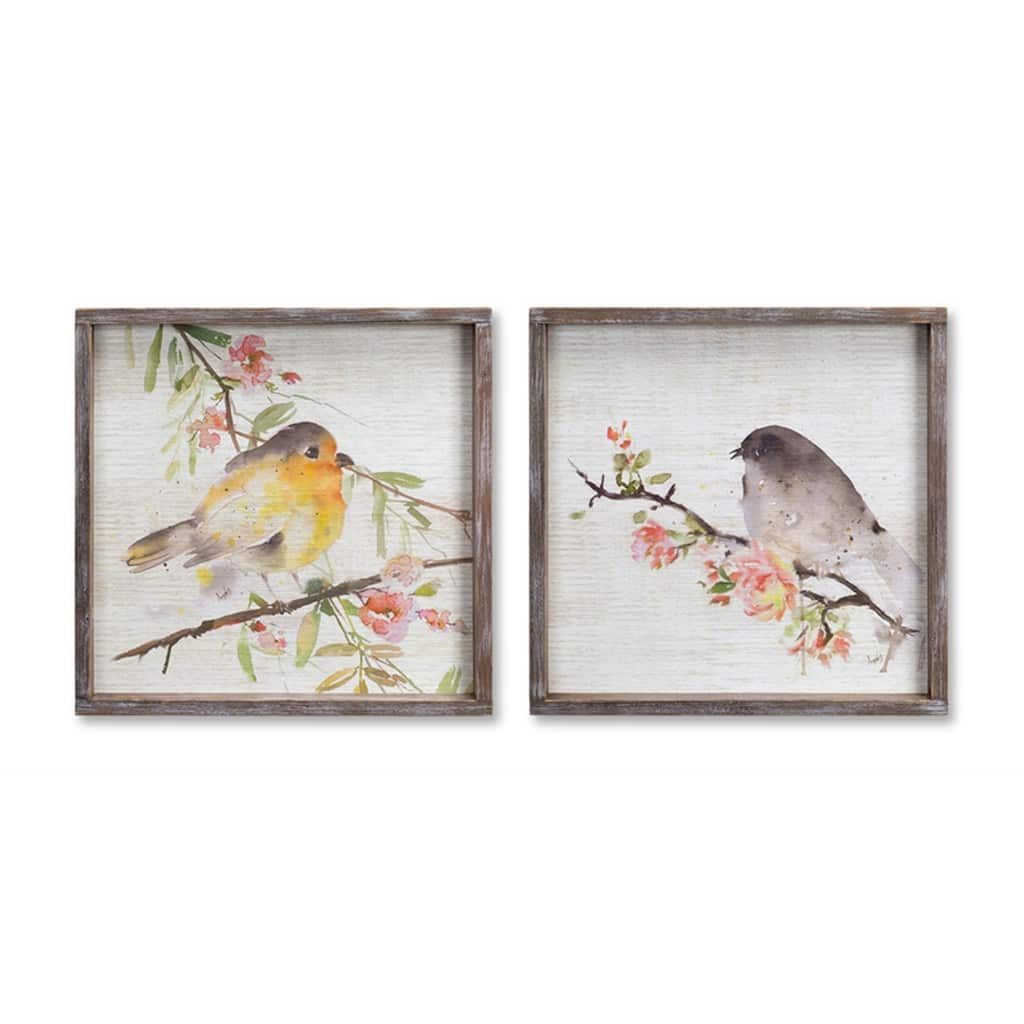 Framed Bird Print (Set of 2) - Multi-Color