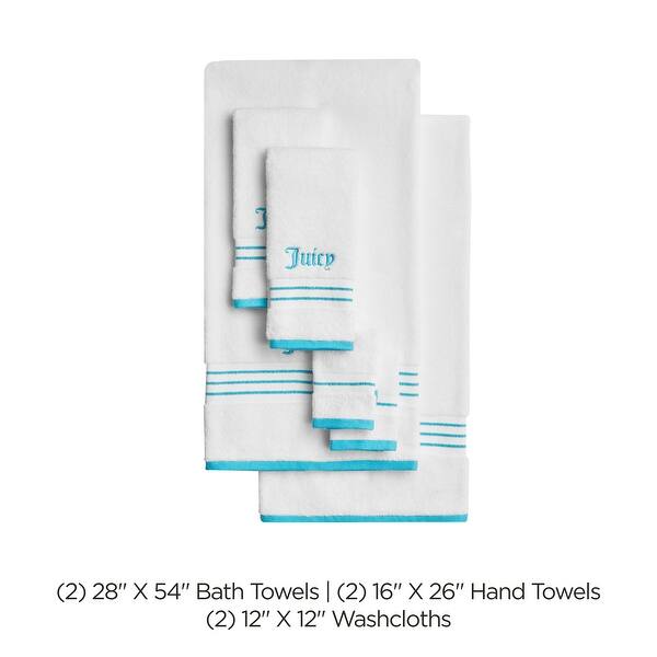 Juicy Couture Neon Border Bath Towels 6-Piece