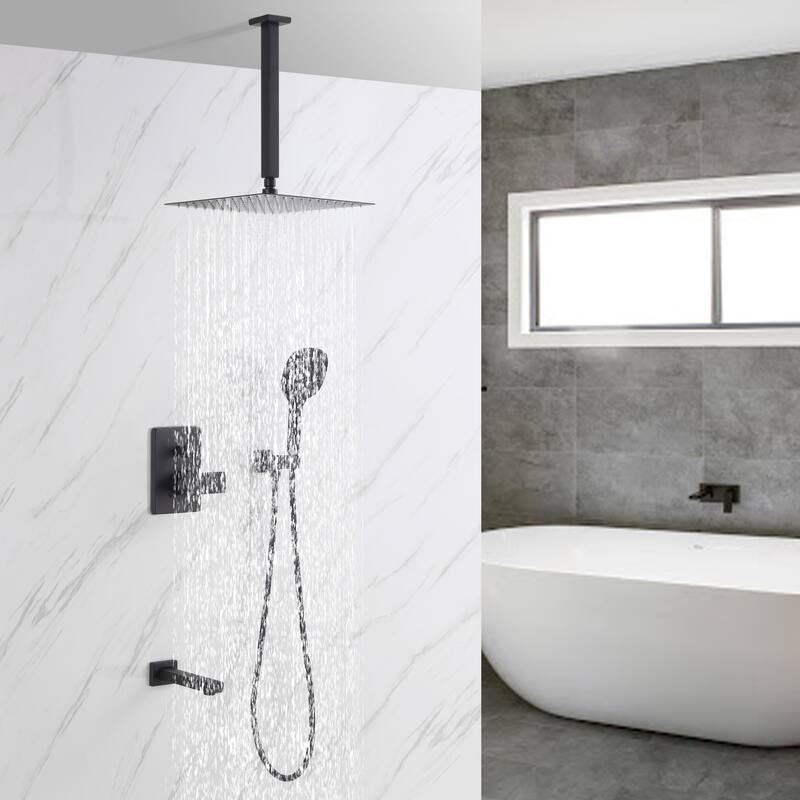 Clihome 12'' Ceiling-mounted 3-Functions Pressure Balace Shower System