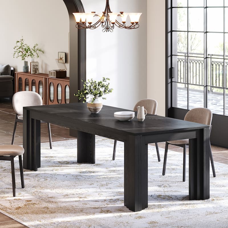 63-Inch Dining Table, Large Rectangular Kitchen Table, Dinner Table for Dining Room, Living Room, Kitchen