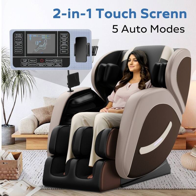 Zero Gravity Massage Chair w/8 Massage Rollers and Full-Body Air Pressure, Living Room Home Spa Recliner