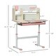 preview thumbnail 8 of 8, Height Adjustable Children School Study Table, Student Writing Desk with Tilt Desktop, Drawer, Storage Shelf, Pen Holder