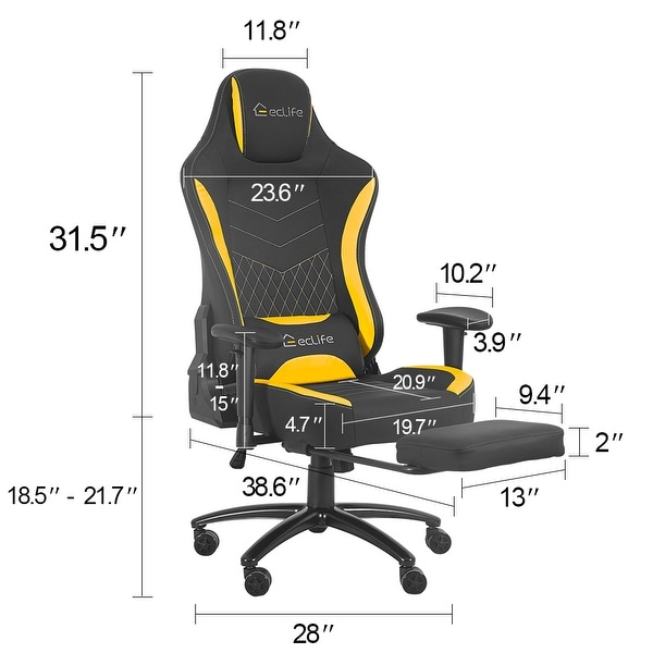 Massage gaming chair with hot sale lumbar support & footrest