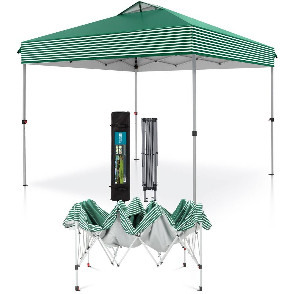 10x10 Pop-up Canopy Portable Lightweight FoldingTent, Adjustable Height Instant Gazebo Canopy with Wheeled Bag