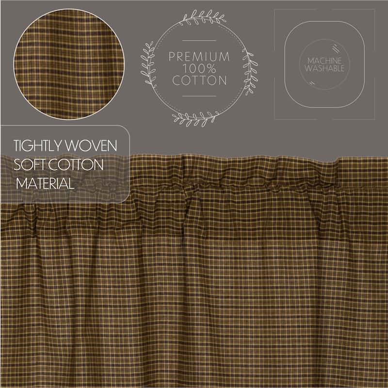 Tea Cabin Green Plaid Valance - 16x72