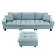 preview thumbnail 49 of 55, Roomfitters 100 x 59" Modern Convertible L-Shaped Sectional Sofa with Free Pillows, 4-Seat Suede Velvet Sleeper Sofa
