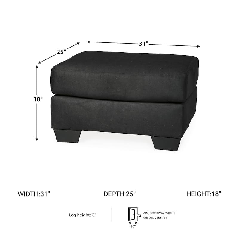 Signature Design by Ashley Darcy Contemporary Black Ottoman