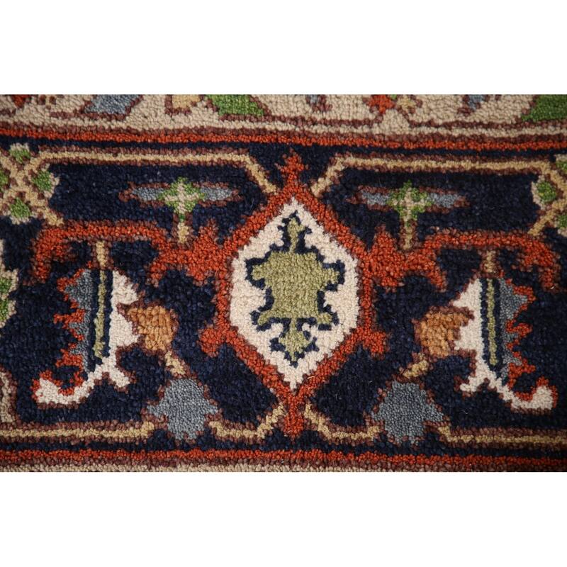 Orange Heriz Serapi Oriental Area Rug Hand-Knotted Wool Carpet - 9'0"x 11'11"