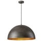 preview thumbnail 21 of 50, 1-Light Industrial Farmhouse Oversized Pendant Gold Leaf Hammered Semi-Sphere Dome Pendant Light for Kitchen Island