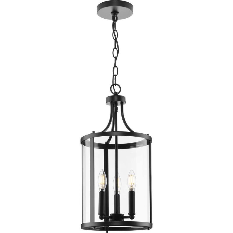 Gilliam Collection Three-Light Matte Black New Traditional Hall & Foyer - 10 in x 10 in x 20.75 in