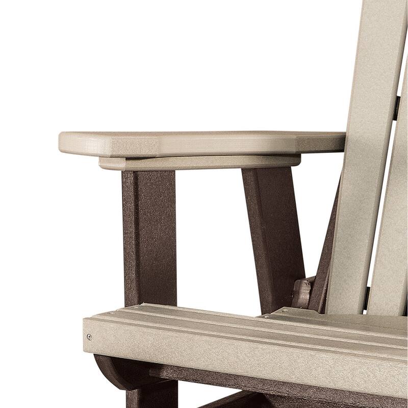OS Home and Office Model Double Balcony Height Glider with Center Table in Weatherwood and Tudor Brown - N/A