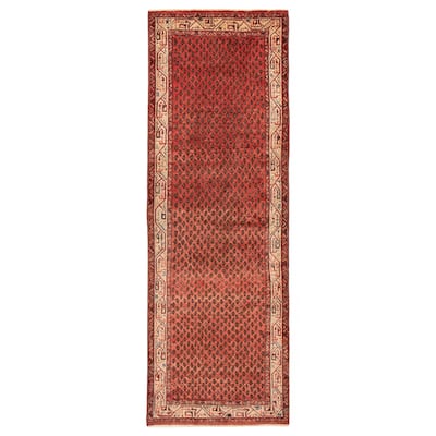 ECARPETGALLERY Hand-knotted Andelz Red Wool Rug - 3'6 x 10'1