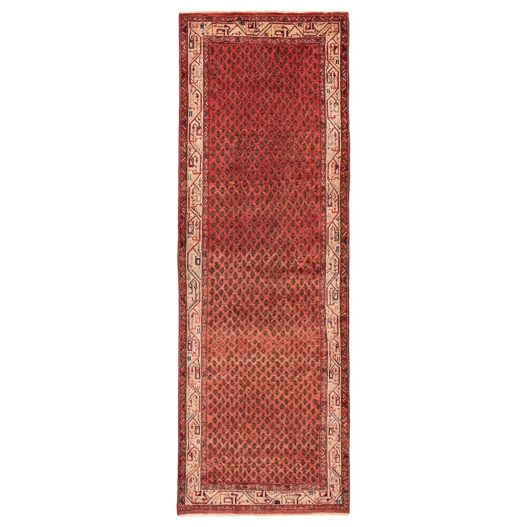 ECARPETGALLERY Hand-knotted Andelz Red Wool Rug - 3'6 x 10'1