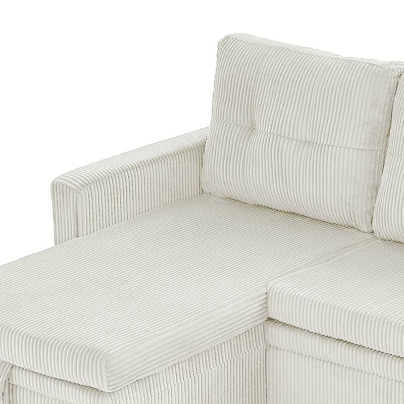 79" W L Shaped Reversible Convertible Pull Out Couch Bed Sleeper Sofa