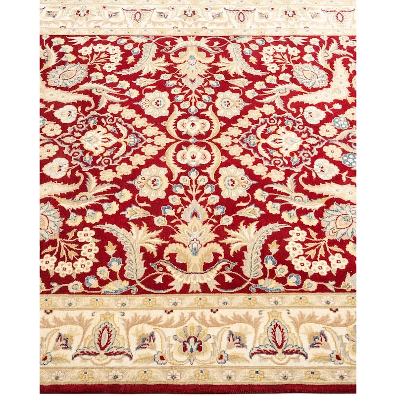 Overton Handknotted Wool Traditional Oriental Red Area Rug - 4' x 6'