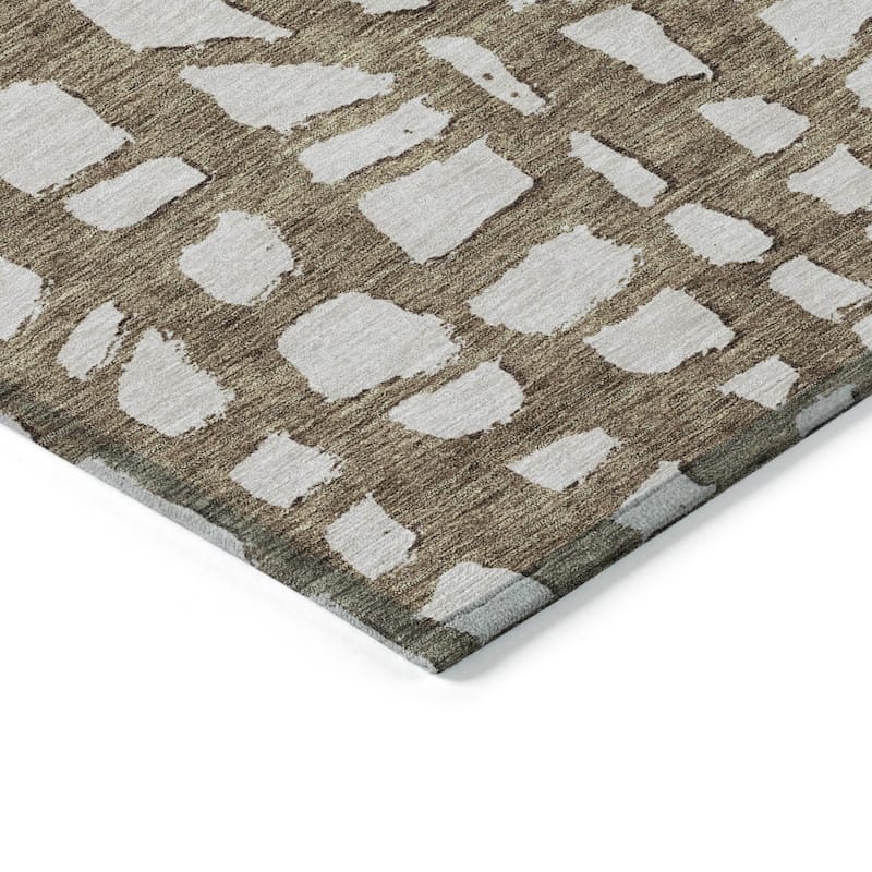 Machine Washable Indoor/ Outdoor Chantille Modern Abstract Rug