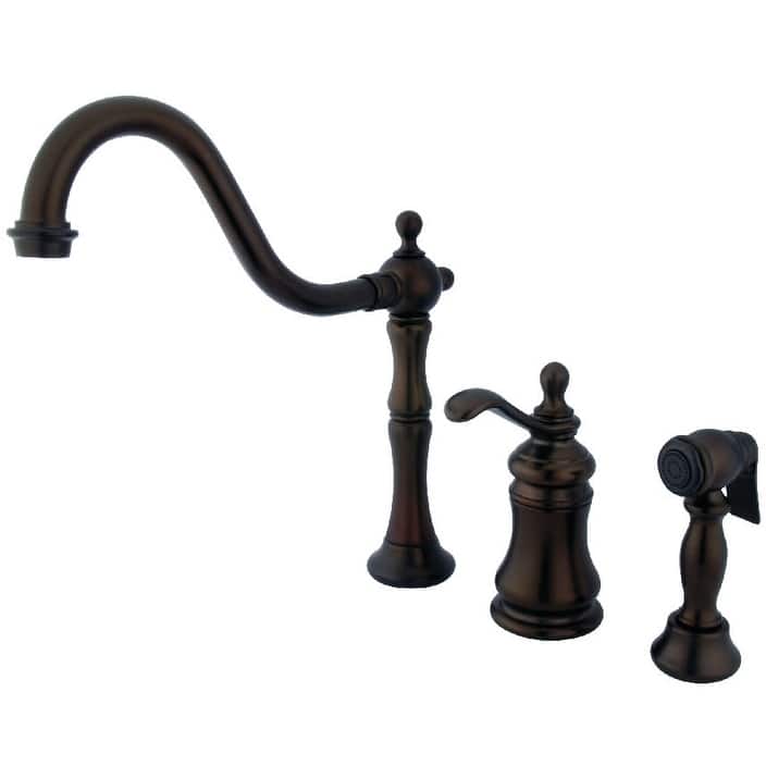 Kingston Brass Templeton Kitchen Faucet with Metal Lever Handle and