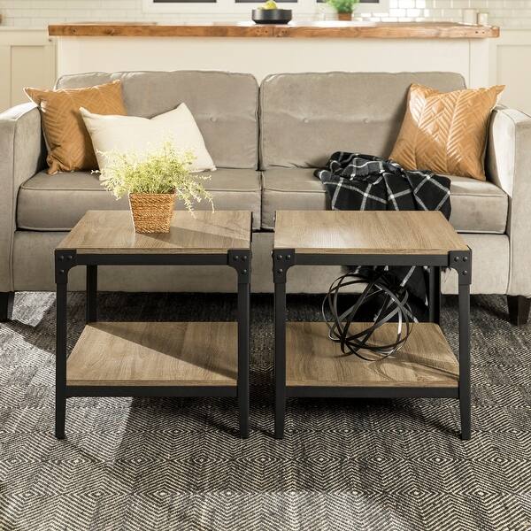 Shop Carbon Loft Witten Angle Iron Side Tables Set Of 2
