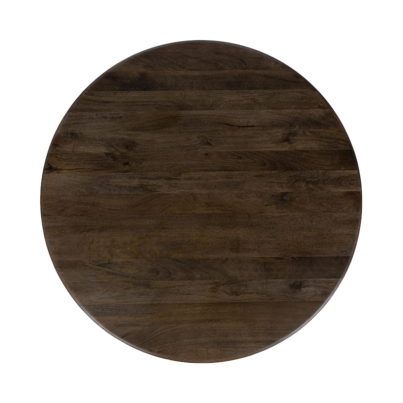 Classic Home Brookside Solid Wood Round 48" Dining Table Cocoa Brown