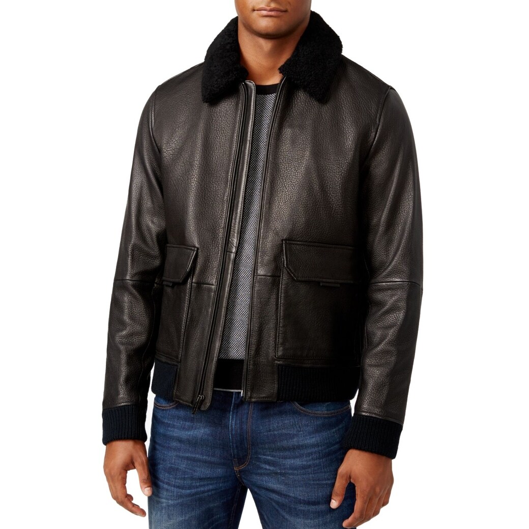 michael kors jean jacket with fur