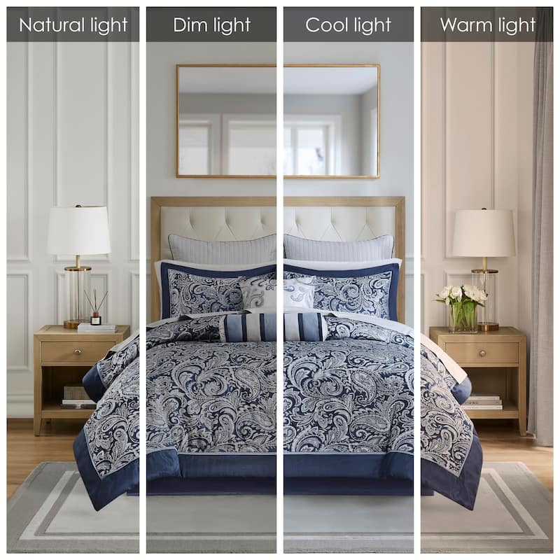 Madison Park Whitman 12 Piece Comforter Set with Cotton Bed Sheets