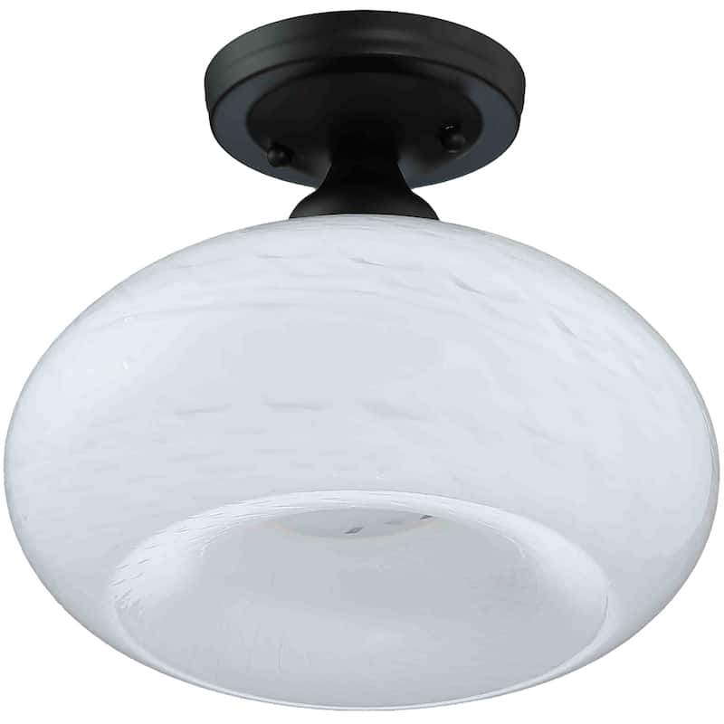 1-Light Metal Flush Mount Light Glass Ceiling Lights