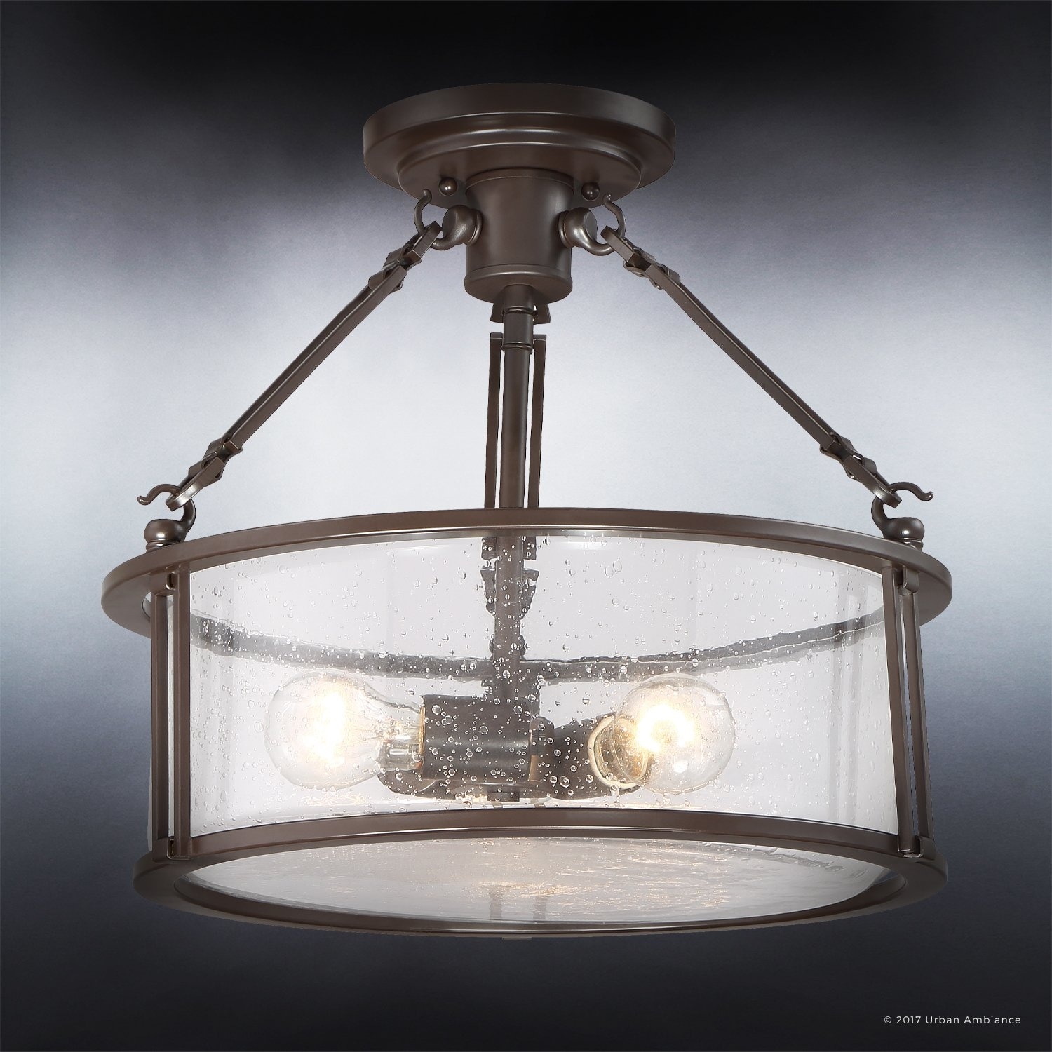 Shop Luxury Industrial Semi Flush Ceiling Light 14 25 H X 16 W
