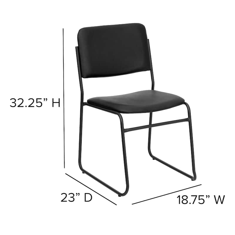 500 lb. Capacity High Density Stacking Chair with Sled Base - 23"D x 18.75"W x 32.25"H