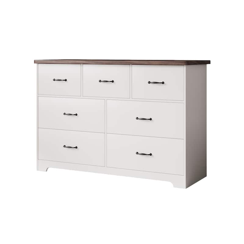 47.16" W Double Dresser, 7 Drawer Dresser