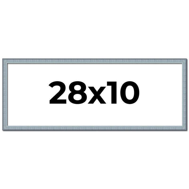28x10 Frame Rustic Sky Blue Solid Wood Picture Frame | 0.75 Inch