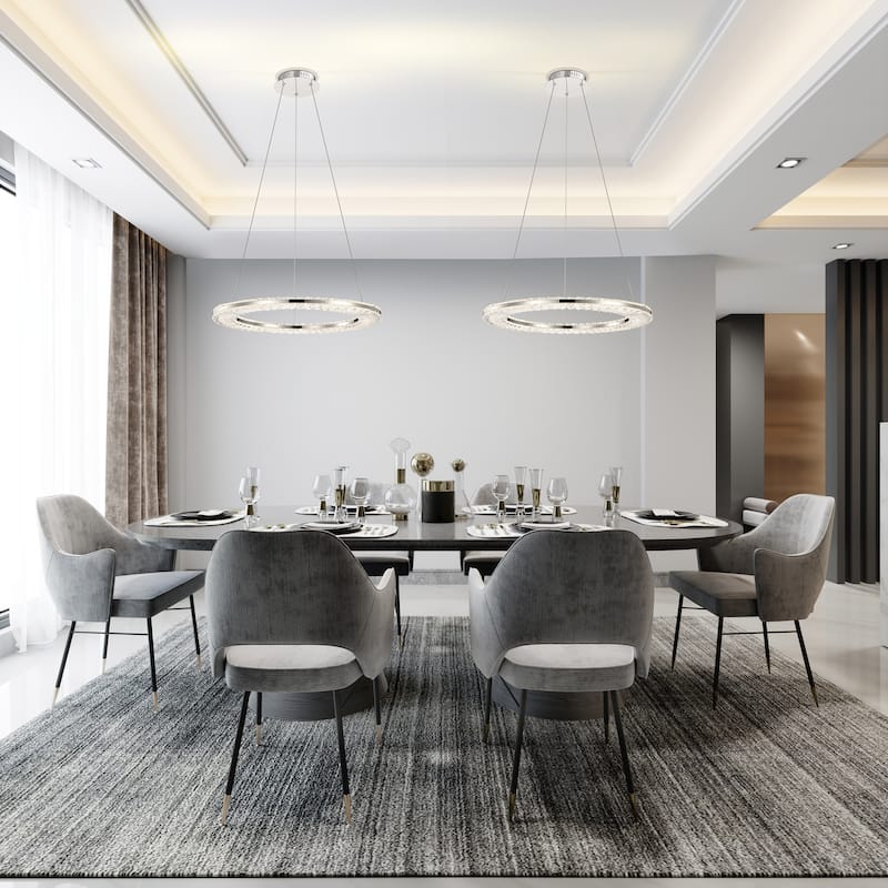 Nova LED 23 Inch Round Pendant Polished Nickel Finish K9 Crystal - Polished Nickel