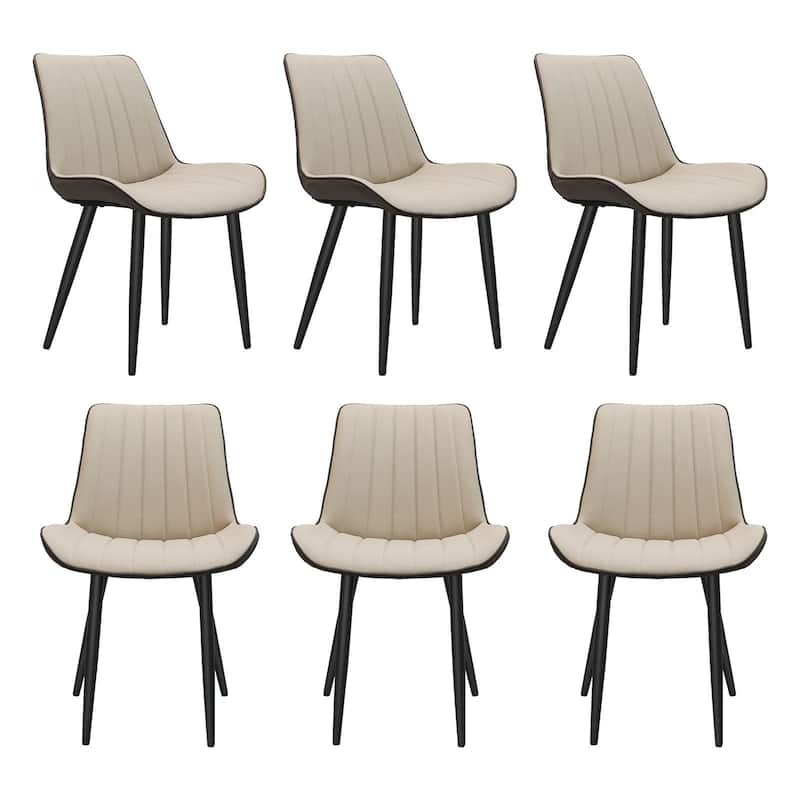 Padded Chair khaki Side Chair Set of 6 Dining Chair Vanity Chair Accent Chair Reception Chair with Metal Legs