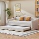 preview thumbnail 4 of 13, Twin Size Upholstered Platform Daybed with Wave-shaped Trundle, Beige