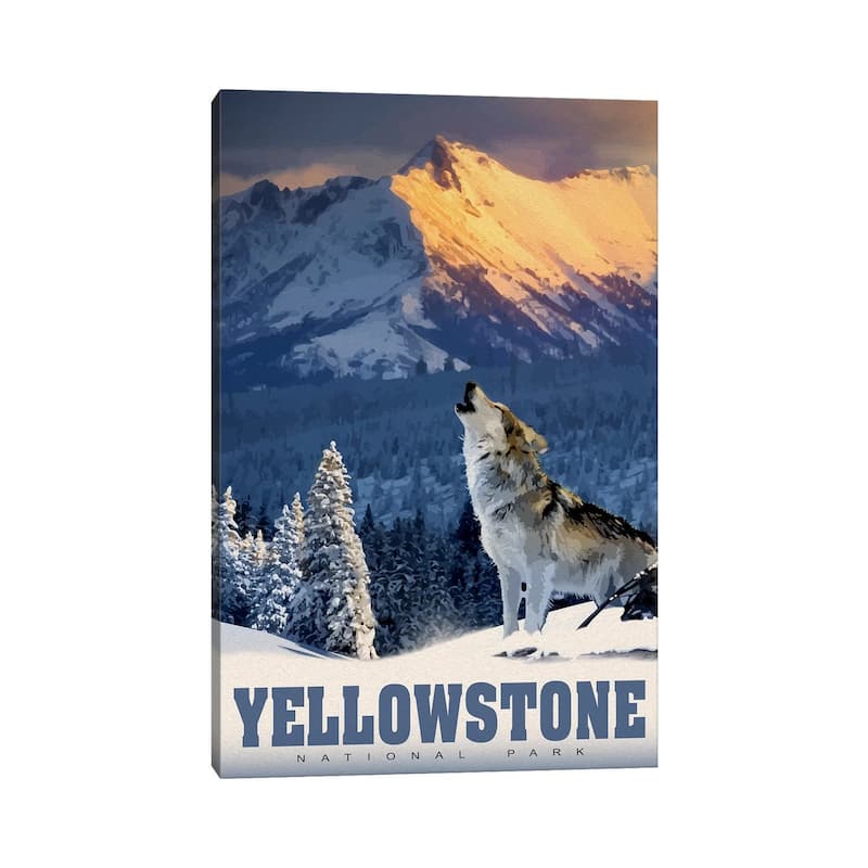 iCanvas "Yellowstone Wolf" by Old Red Truck Canvas Print