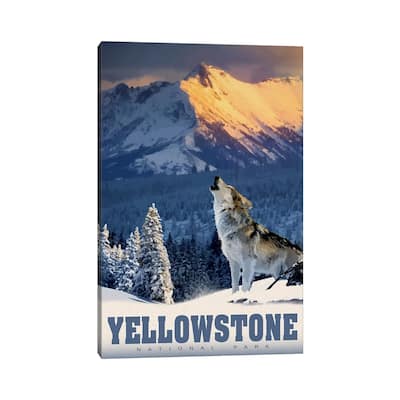 iCanvas "Yellowstone Wolf" by Old Red Truck Canvas Print