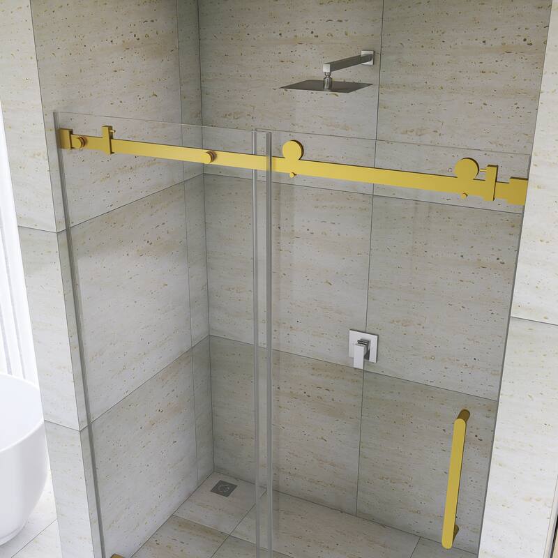 60" x 76" Sliding Frameless Shower Door - 60'' x 0.38'' x 76''