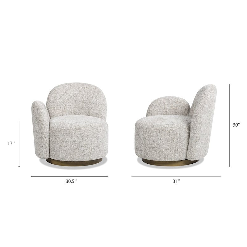 Duo 31.5" Single Curved Arm Swivel Accent Chair