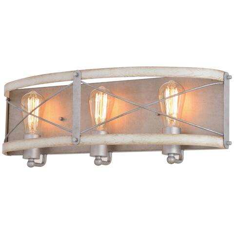 Dale 3 Light Gray Farmhouse Bathroom Vanity Fixture - 23-in. W x 7.5-in. H x 6-in. D