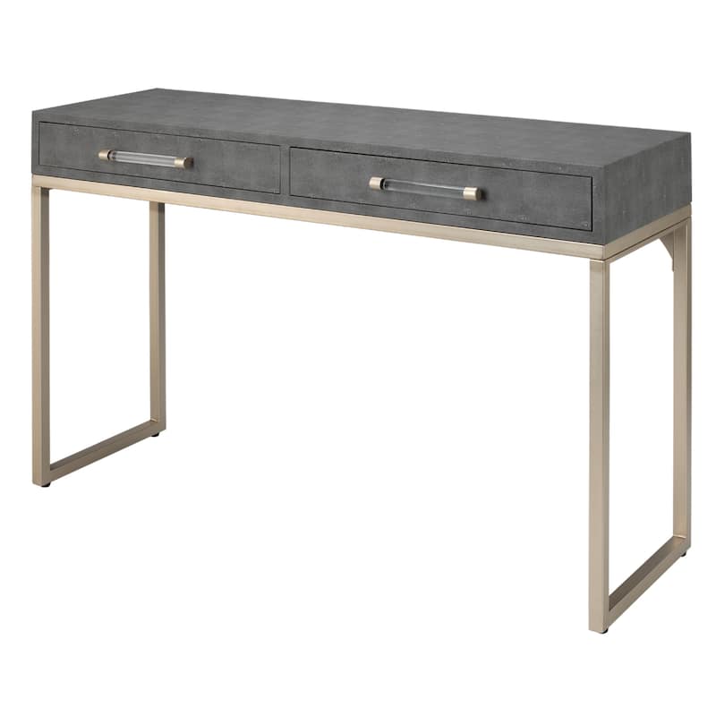 Alden Décor Brayden Faux Shagreen Console - Grey