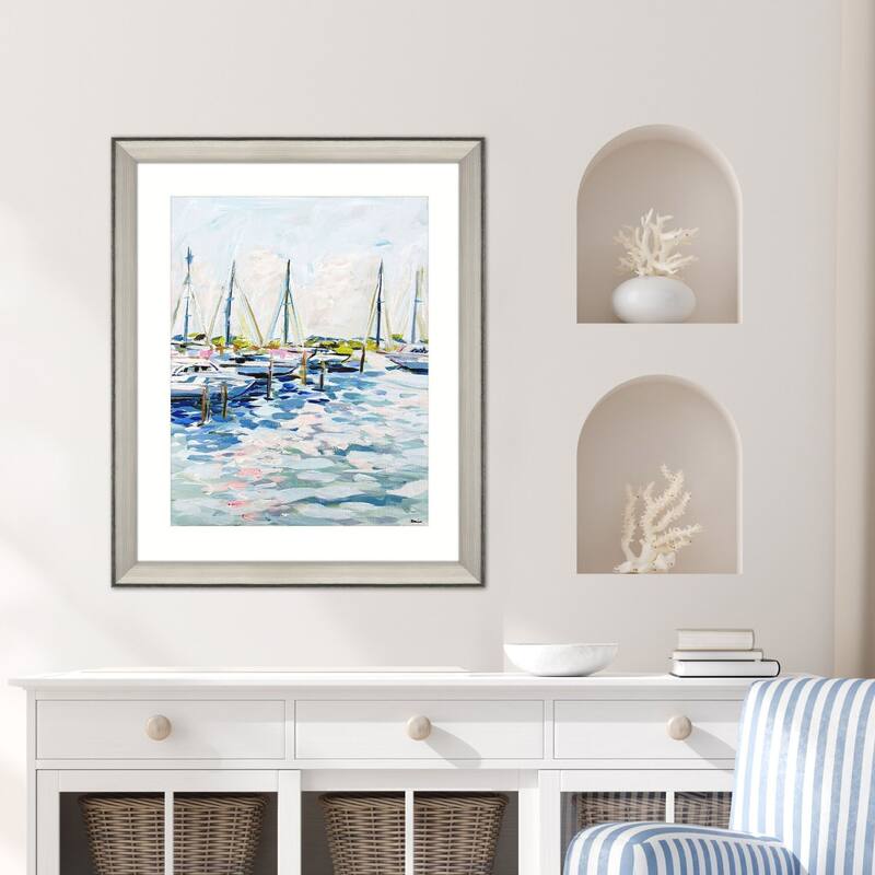 Paragon Marina at Dusk Framed Art - Plastic