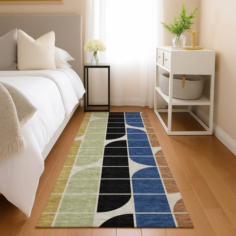 Machine Washable Indoor/ Outdoor Modern Finch Chantille Rug