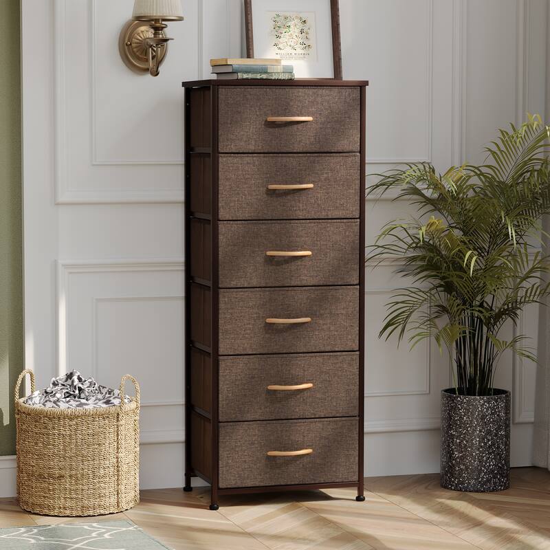 Pellebant 6 Drawers Vertical Storage Tower - Brown - 6-drawer