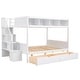 preview thumbnail 32 of 40, Functional Design Wood Bunk Bed with Shelfs, Storage Staircase and 2 Drawers, Solid Construction